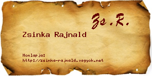 Zsinka Rajnald névjegykártya
